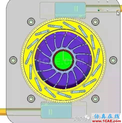 齒輪帶著十五個(gè)行位彎抽芯，這圖高清版ug培訓(xùn)課程圖片11