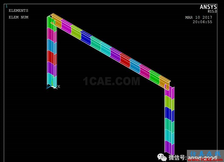 [原創(chuàng)]ANSYS中梁?jiǎn)卧姆胖梅较?以組合門字架為例ansys分析圖片20