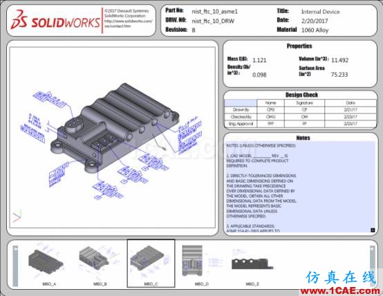 3D PDF樣本：國家標準與技術研究所（NIST）測試裝配體solidworks simulation培訓教程圖片11