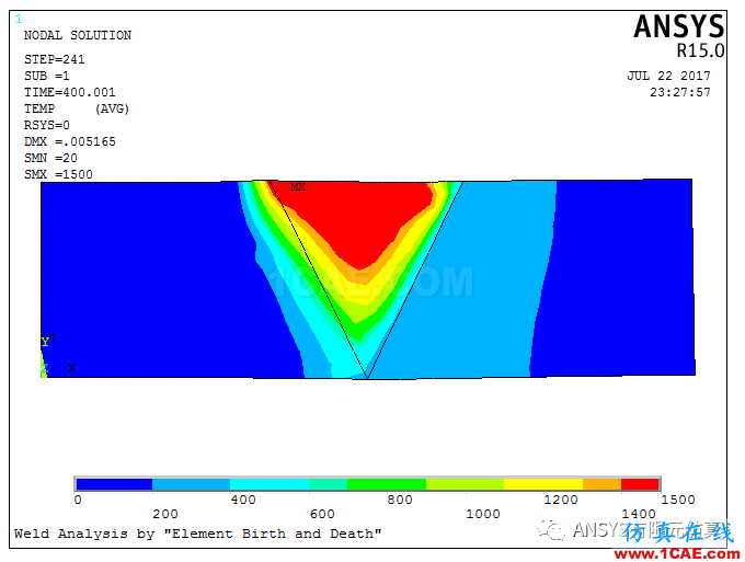 ANSYS生死單元之焊接過程模擬ansys結果圖片5
