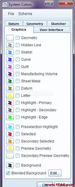 Creo可以用自定義設置Proe系統(tǒng)顏色pro/e應用技術圖片3