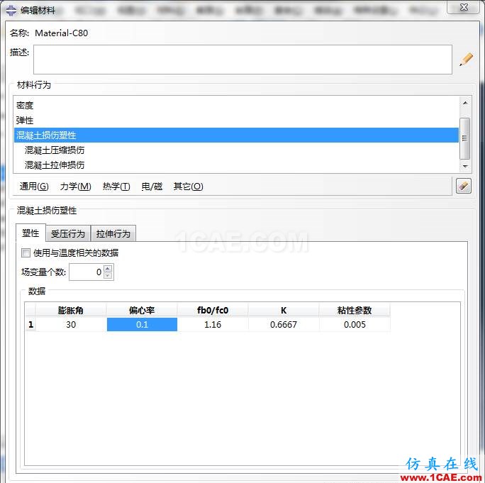 ABAQUS C80砼損傷參數(shù)abaqus有限元圖片9