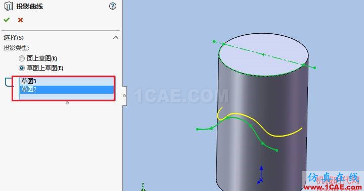 solidworks如何使用投影曲線？solidworks simulation培訓(xùn)教程圖片12