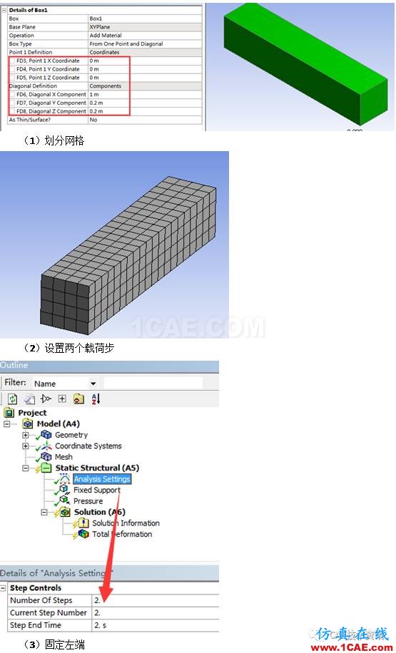 如何在ANSYS WORKBENCH中進(jìn)行多載荷步的靜力分析？ansys workbanch圖片2