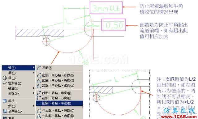 教你怎么畫模具的牛角進(jìn)膠點(diǎn)、拆彎偷料ug設(shè)計(jì)圖片3