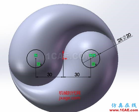 SolidWorks如何通過掃描創(chuàng)建太極圖？solidworks simulation培訓(xùn)教程圖片14