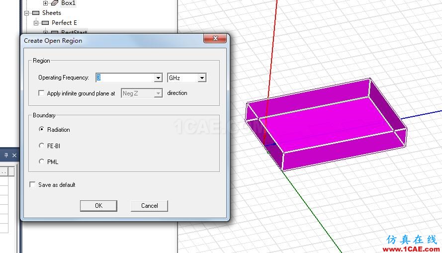 如何在AnsysEM中快速創(chuàng)建輻射邊界、PML、FeBi邊界?HFSS分析圖片2