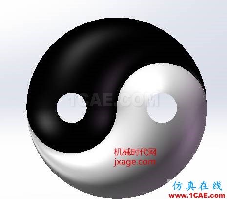 SolidWorks如何通過掃描創(chuàng)建太極圖？solidworks仿真分析圖片15