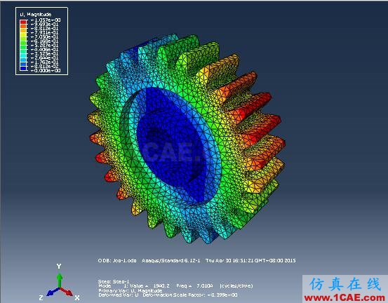 ABAQUS的直齒圓柱齒輪模態(tài)有限元分析abaqus有限元技術(shù)圖片8