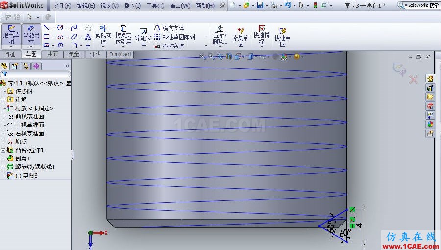 【實(shí)用技巧】SOLIDWORKS 螺紋的幾種繪制方法solidworks simulation分析案例圖片11