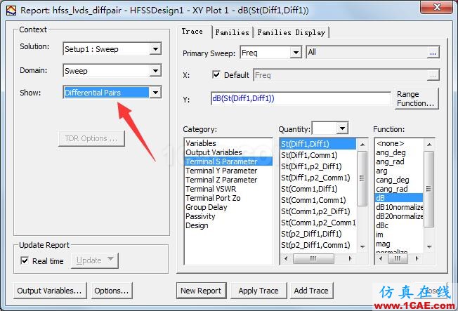 HFSS端口如何設(shè)置差分對(duì)（Differential Pairs）？HFSS培訓(xùn)課程圖片4