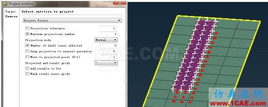 ANSA中MESH面板Projtect命令的應(yīng)用ANSA分析案例圖片4